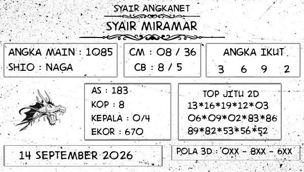 SYAIR ANGKANET - Syair Miramar