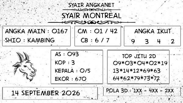 SYAIR ANGKANET - Syair Montreal