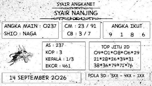 SYAIR ANGKANET - Syair Nanjing