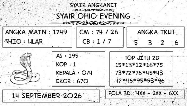 SYAIR ANGKANET - Syair Ohio Evening