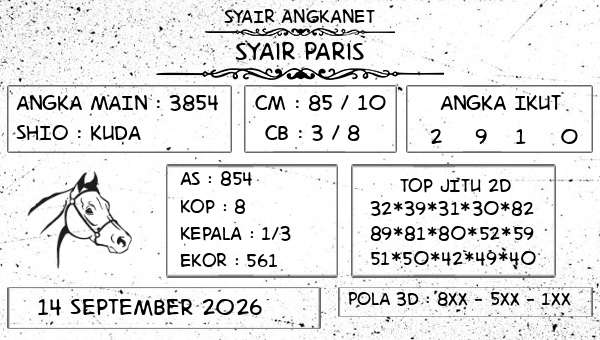 SYAIR ANGKANET - Syair Paris