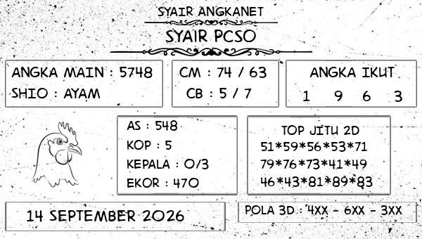 SYAIR ANGKANET - Syair Pcso
