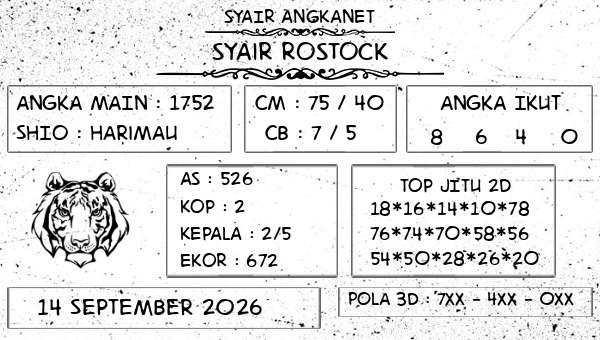 SYAIR ANGKANET - Syair Rostock