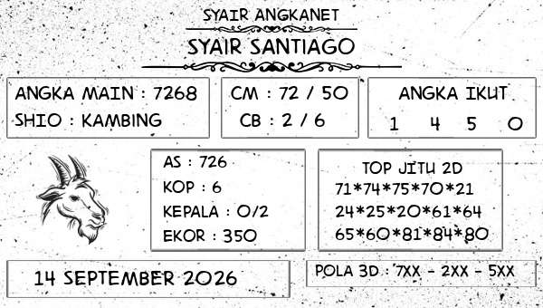 SYAIR ANGKANET - Syair Santiago