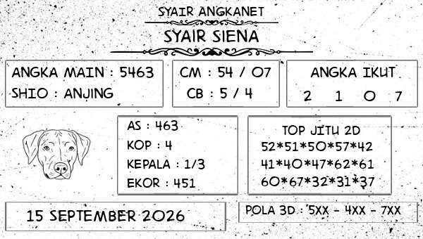 SYAIR ANGKANET - Syair Siena