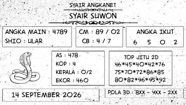SYAIR ANGKANET - Syair Suwon