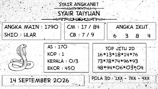 SYAIR ANGKANET - Syair Taiyuan