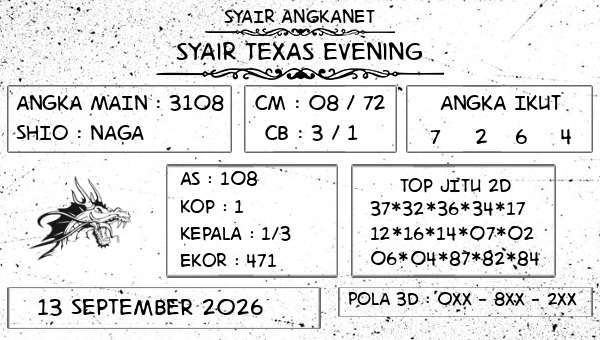 SYAIR ANGKANET - Syair Texas Evening