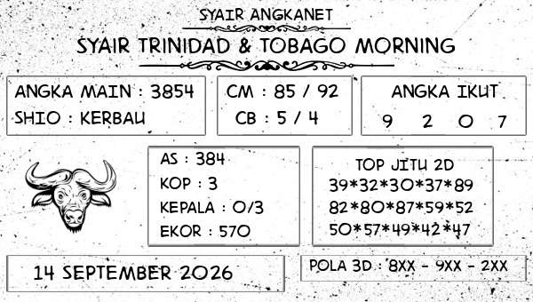 SYAIR ANGKANET - Syair Trinidad & Tobago Morning