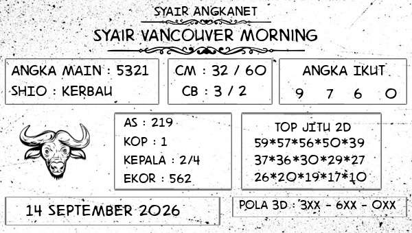 SYAIR ANGKANET - Syair Vancouver Morning