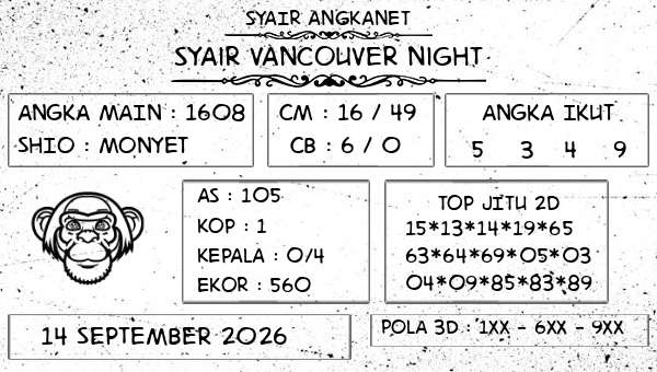 SYAIR ANGKANET - Syair Vancouver Night