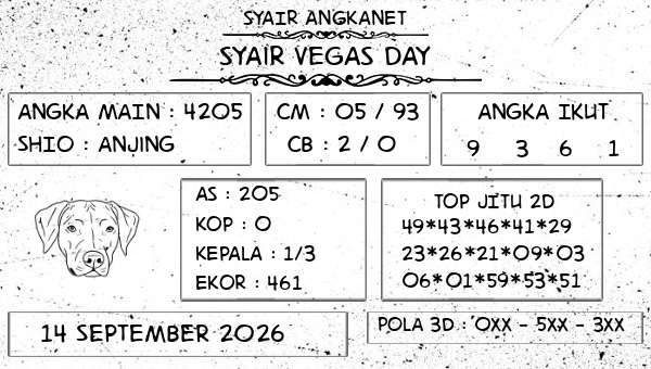 SYAIR ANGKANET - Syair Vegas Day