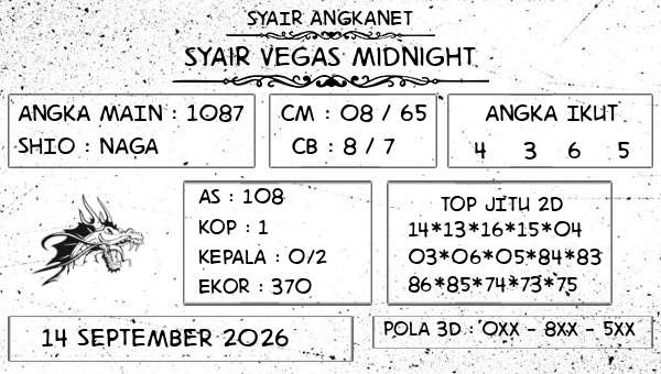 SYAIR ANGKANET - Syair Vegas Midnight