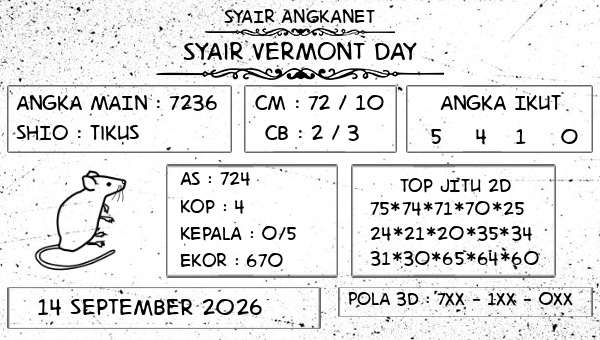 SYAIR ANGKANET - Syair Vermont Day