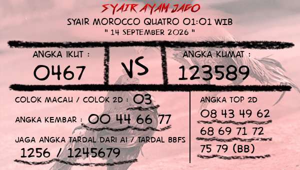  - Syair Morocco Quatro 01:01 WIB
