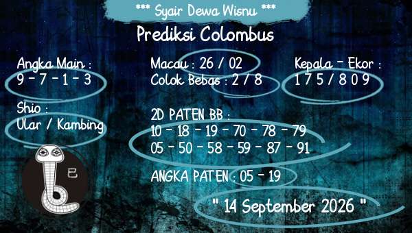 Syair Dewa Wisnu - Prediksi Colombus