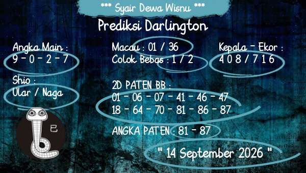 Syair Dewa Wisnu - Prediksi Darlington