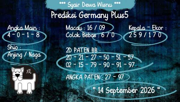 Syair Dewa Wisnu - Prediksi Germany Plus5