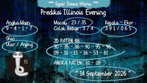 Syair Dewa Wisnu - Prediksi Illinois Evening