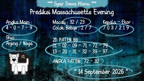 Syair Dewa Wisnu - Prediksi Massachusetts Evening