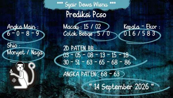 Syair Dewa Wisnu - Prediksi Pcso