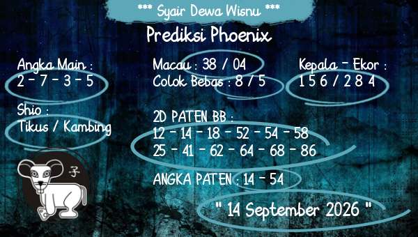 Syair Dewa Wisnu - Prediksi Phoenix