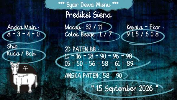 Syair Dewa Wisnu - Prediksi Siena