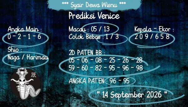 Syair Dewa Wisnu - Prediksi Venice
