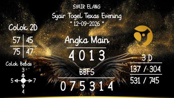 SYAIR ELANG - Syair Togel Texas Evening
