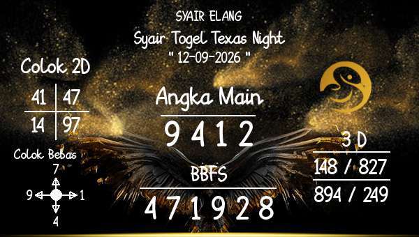 SYAIR ELANG - Syair Togel Texas Night
