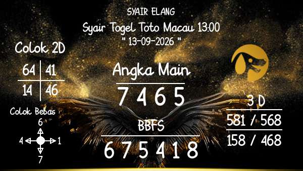 SYAIR ELANG - Syair Togel Toto Macau 13:00
