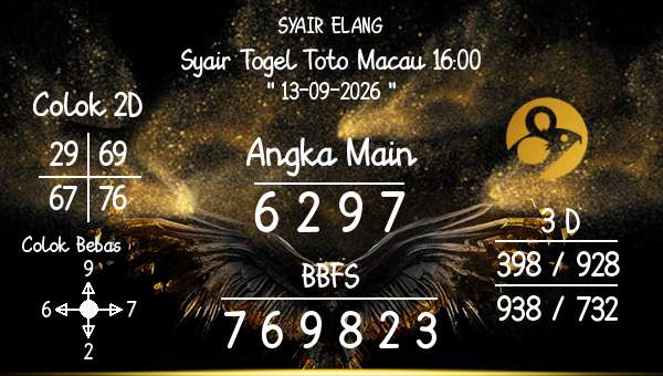 SYAIR ELANG - Syair Togel Toto Macau 16:00