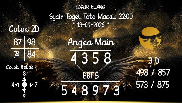 SYAIR ELANG - Syair Togel Toto Macau 22:00