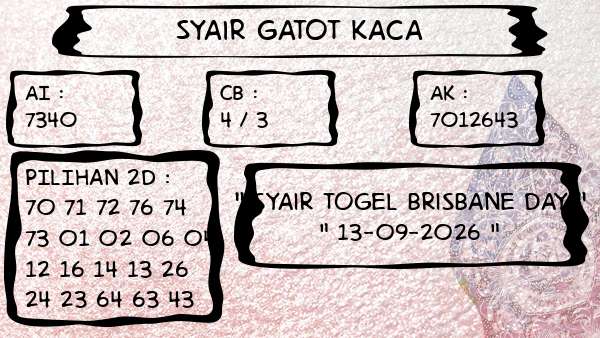 Syair Gatot Kaca - Syair Togel Brisbane Day