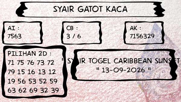 Syair Gatot Kaca - Syair Togel Caribbean Sunset