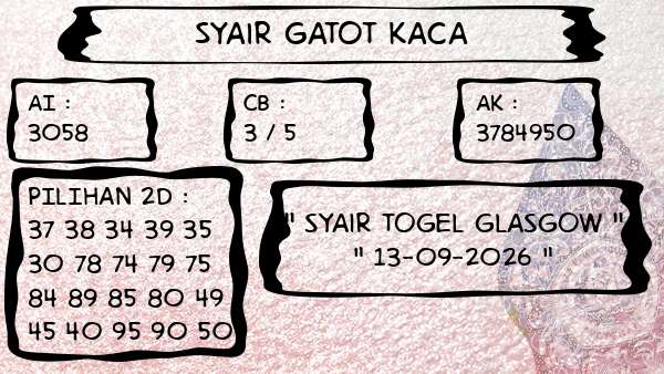 Syair Gatot Kaca - Syair Togel Glasgow