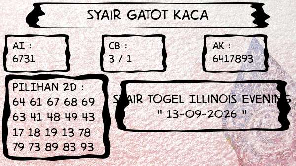 Syair Gatot Kaca - Syair Togel Illinois Evening