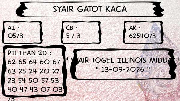 Syair Gatot Kaca - Syair Togel Illinois Midday