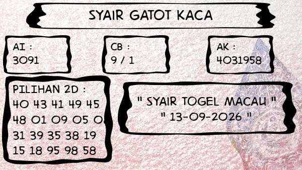 Syair Gatot Kaca - Syair Togel Macau