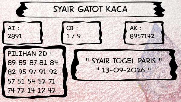 Syair Gatot Kaca - Syair Togel Paris