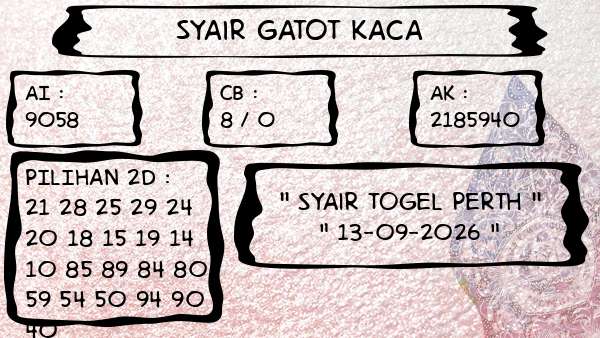 Syair Gatot Kaca - Syair Togel Perth