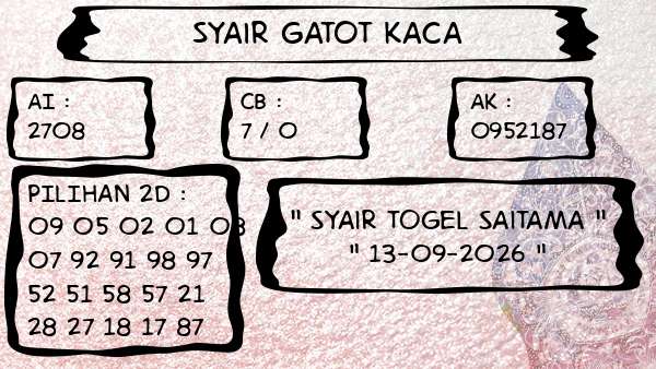 Syair Gatot Kaca - Syair Togel Saitama