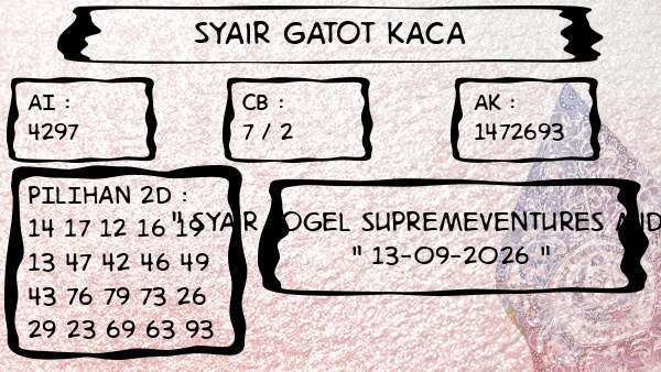 Syair Gatot Kaca - Syair Togel Supremeventures Midday