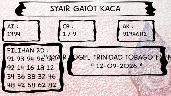 Syair Gatot Kaca - Syair Togel Trinidad Tobago Evening
