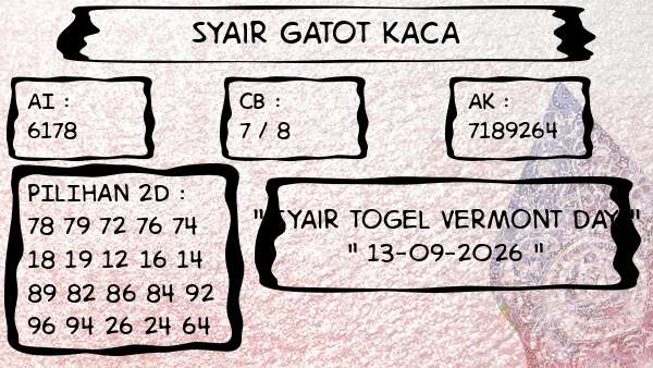 Syair Gatot Kaca - Syair Togel Vermont Day