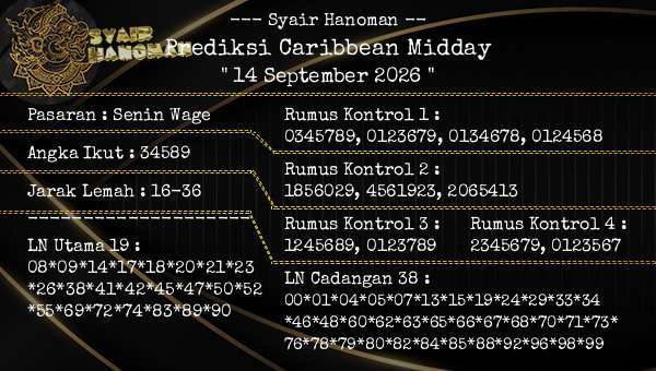 --- Syair Hanoman -- - Prediksi Caribbean Midday