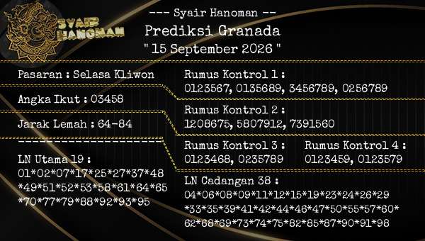 --- Syair Hanoman -- - Prediksi Granada