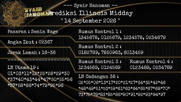 --- Syair Hanoman -- - Prediksi Illinois Midday