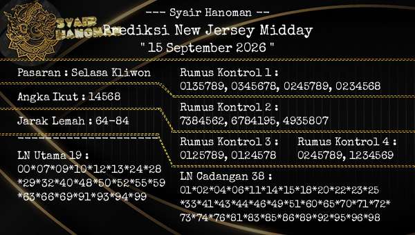 --- Syair Hanoman -- - Prediksi New Jersey Midday