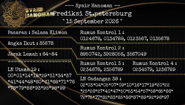 --- Syair Hanoman -- - Prediksi St.petersburg